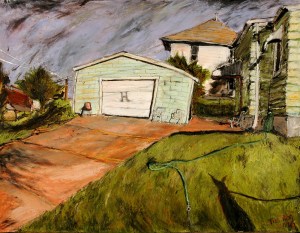 H, mixed media on paper, 42x30 inches