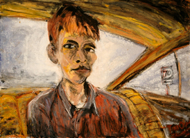 Kyle, mixed media on paper, 26x20 inches