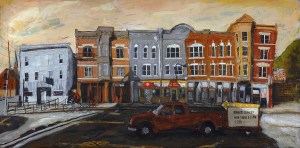 The E Muntz Block, oil on panel, 36x24 inches