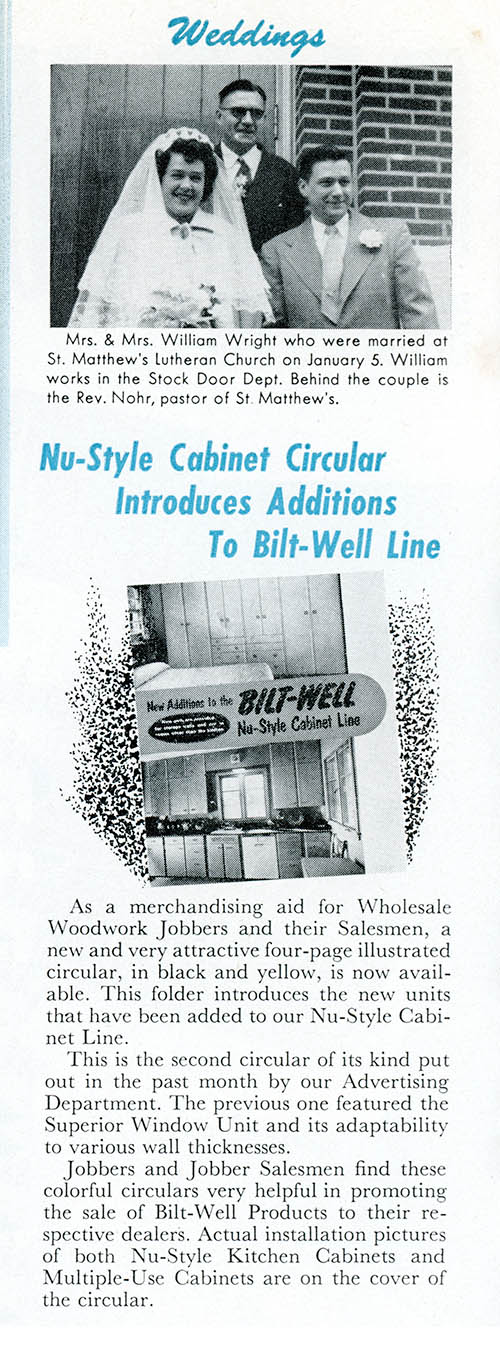 From the Bilt-Well Bulletin, February, 1952