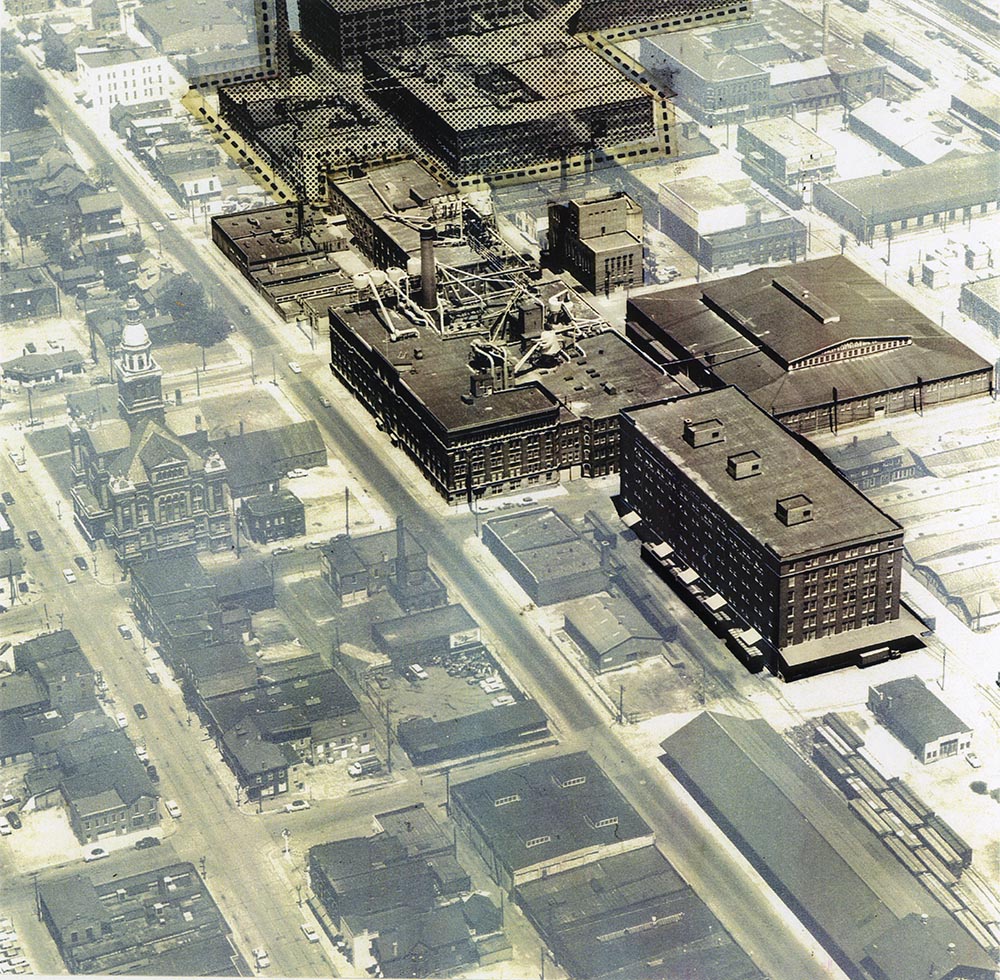 Farley & Loetscher buildings in the 1950s