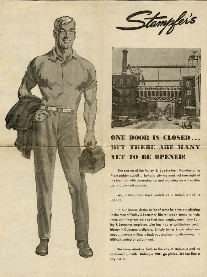 Full page ad in the Dubuque Telegraph Herald, January 14th, 1962